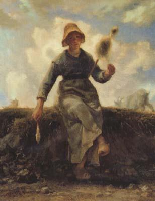 jean-francois millet The Spinner,Goat-Girl from the Auvergne (san20) Sweden oil painting art